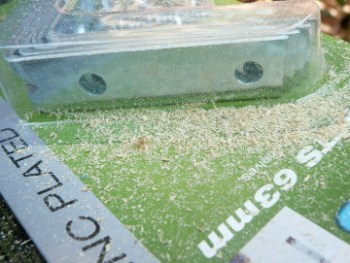 Also note the brackets, bought at the last minute from the hardware store.