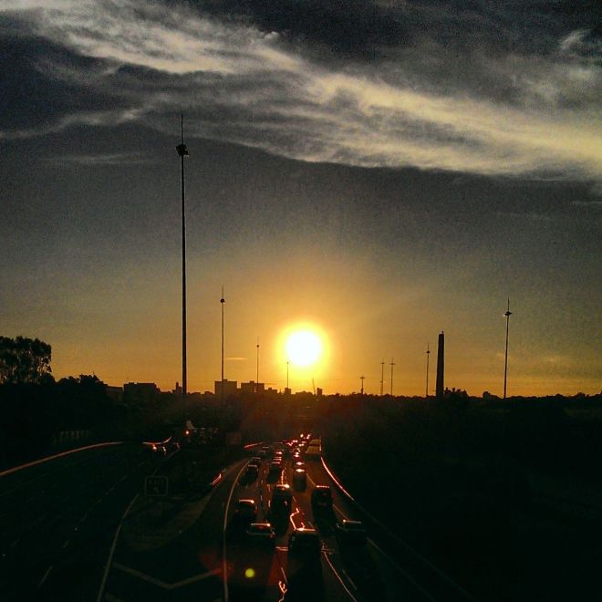 Melbourne Sunset. When I took this shot, it was dark in Sydney